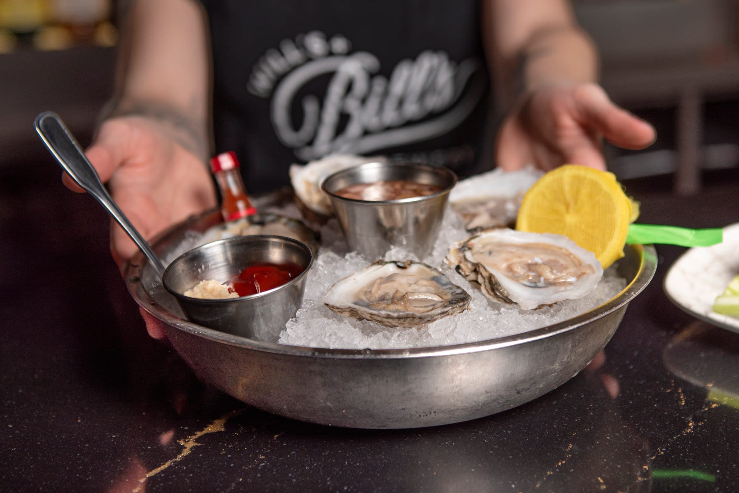 Fresh oysters on the half shell – oyster bar on the Main Line PA